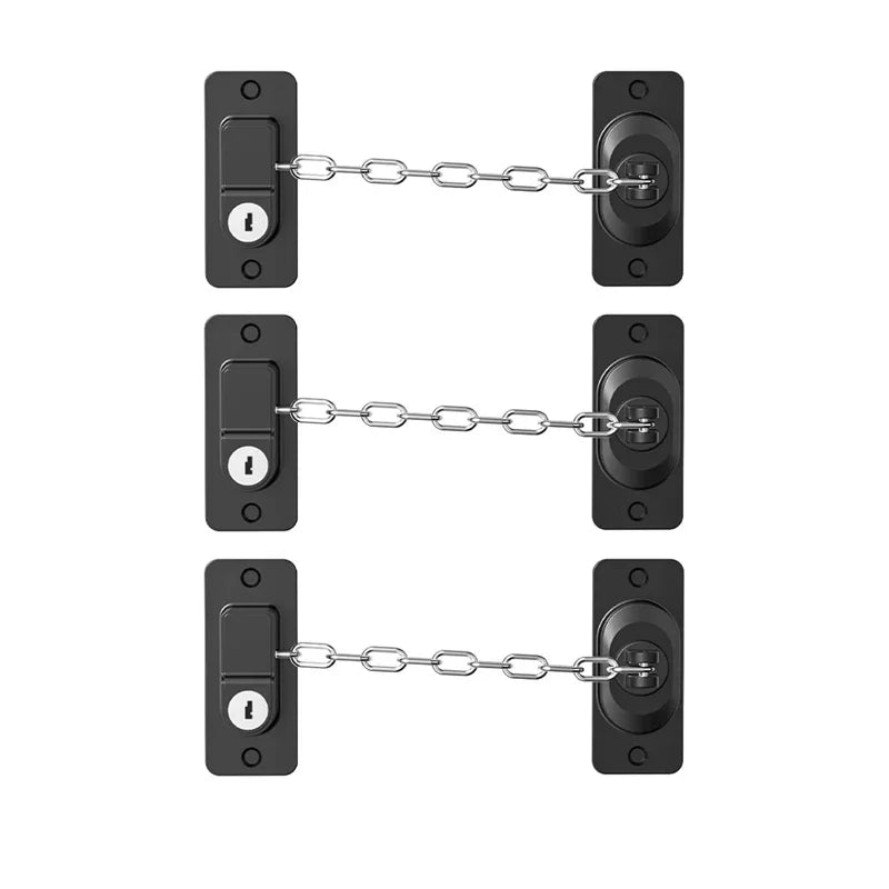 Child Safety Cabinet Locks with Keys – Fridge, Drawer & Door Baby Safety Lock QXL B192 Black-3Pcs