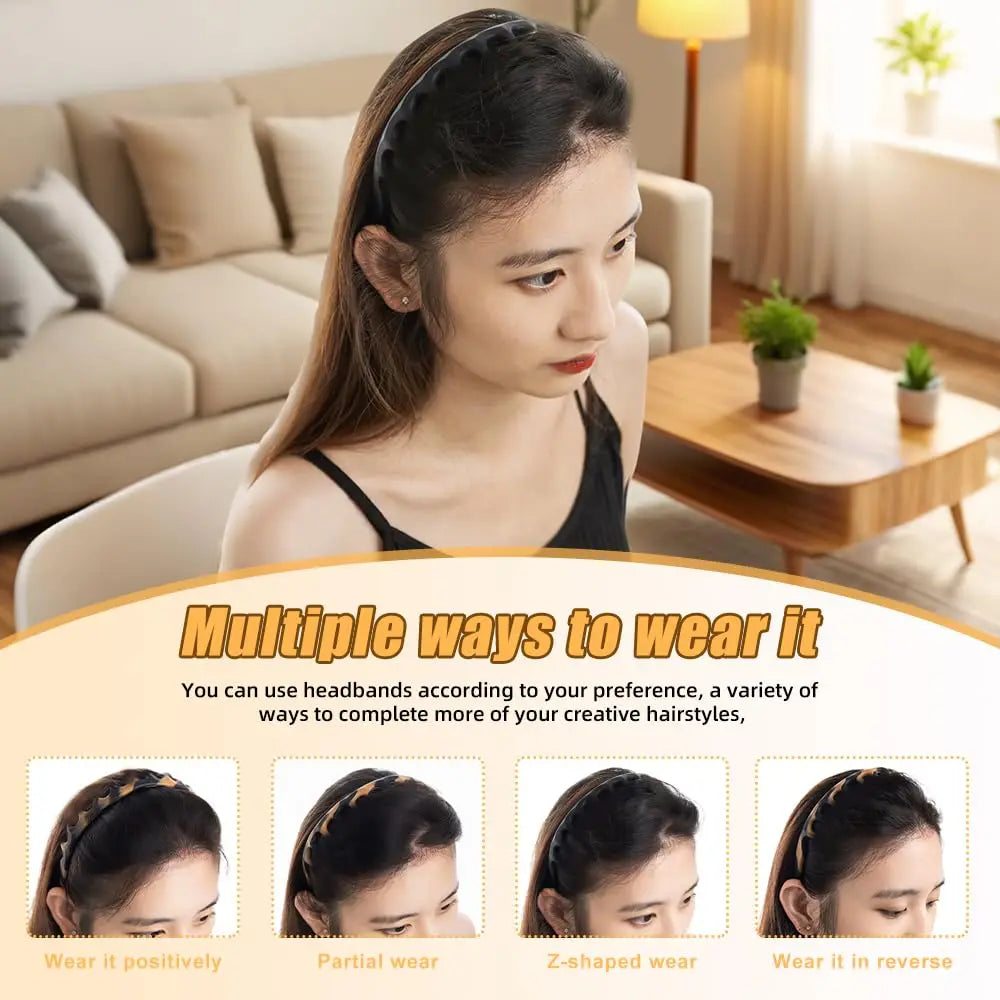 Silicone Non-Slip Comb Headband Women | U-Shape Hair Hoop Silicone Hair Headband QXL