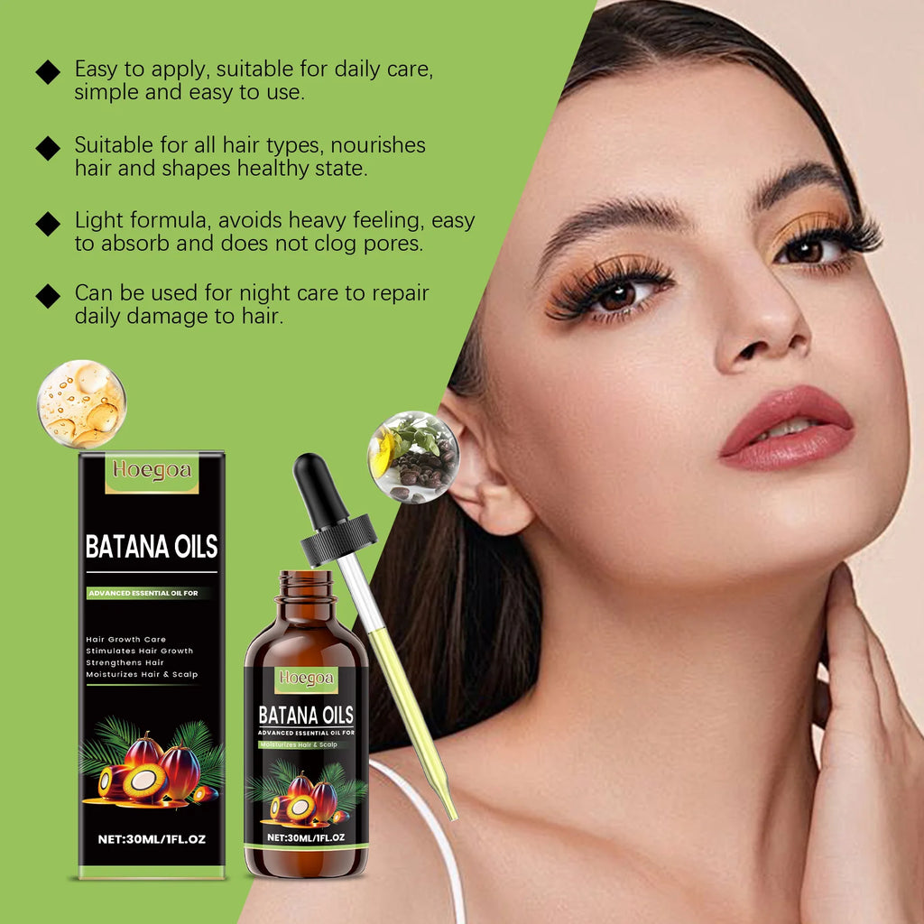HOEGOA Batana Hair Oil – Anti-Frizz Serum for Smooth Shiny Hair Hair Care Oil Serum QXL