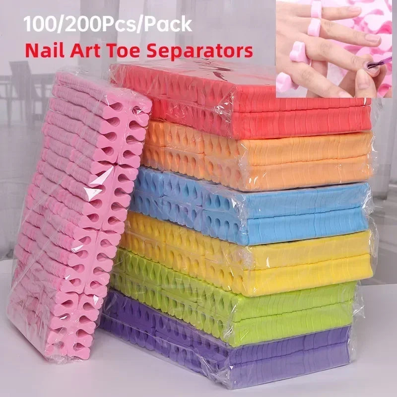 200-Pack Soft Sponge Toe Separators | Pedicure Nail Art Toe Separators QXL