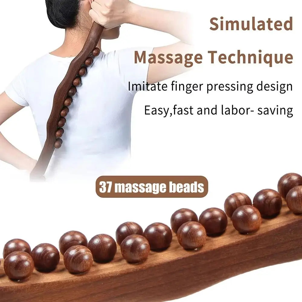 37-Bead Handheld Body Massage Stick | Back Scraping Tool Body Massage Stick QXL