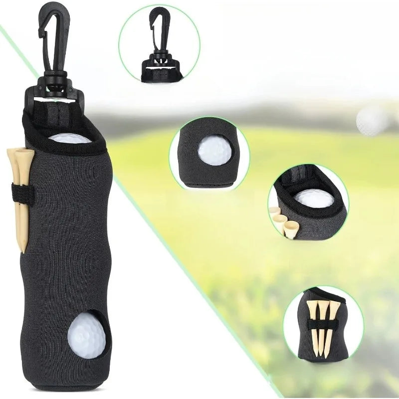 Golf Ball & Tee Waist Holder with Keychain Clip | Hands-Free Golf Accessories QXL