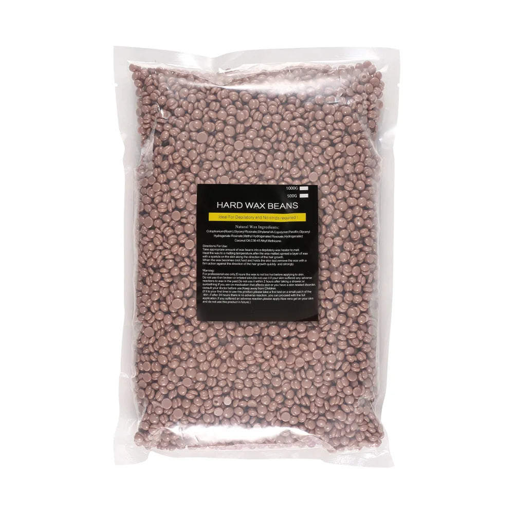 500g Hard Wax Beans – No-Strip Body & Face Hair Removal Depilatory Wax Beans QXL Chocolate 500g