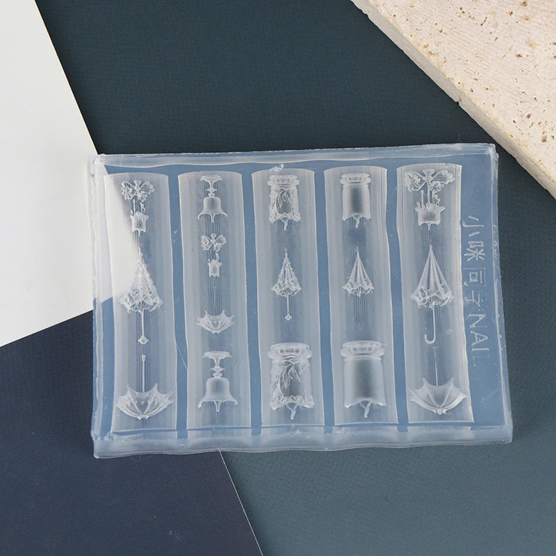 3D Lace Umbrella Silicone Nail Art Mold | DIY Manicure Nail Art Mold QXL