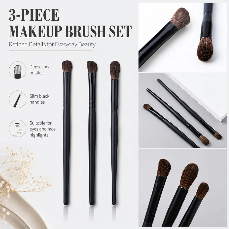 Pony Hair Makeup Brush Set – Eyeshadow, Contour & Highlight Makeup Brush Set QXL