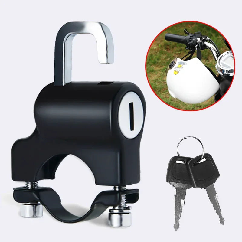 Motorcycle Helmet Handlebar Lock Anti-Theft + 2 Keys Helmet Security Lock QXL