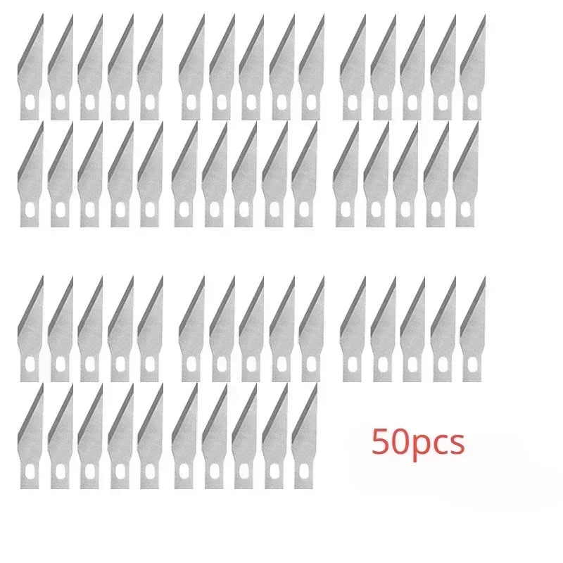 50/100-Pack Wood Carving Craft Scalpel Blades | DIY Knife Set Craft Carving Blades QXL M264 50pcs