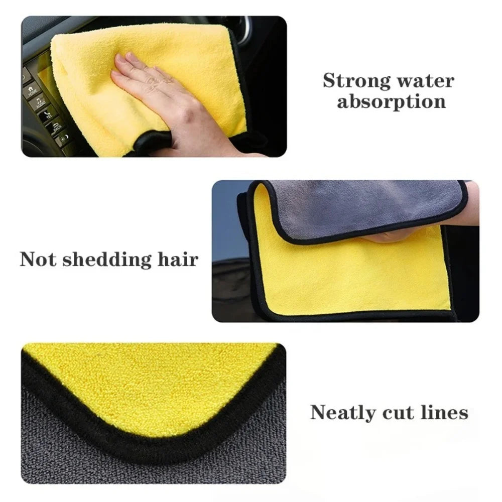 Microfiber Car Drying Towel | Double-Layer Soft Cleaning Cloth Car Cleaning Towel QXL