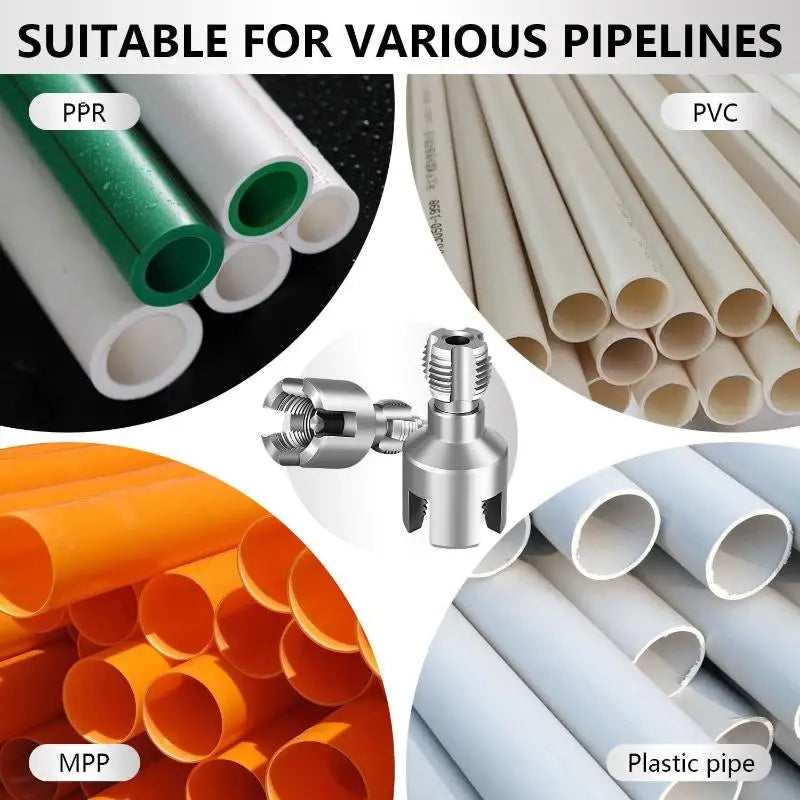 PVC Pipe Thread Cutting Tool Kit – Internal & External Threader Pipe Threading Tool QXL