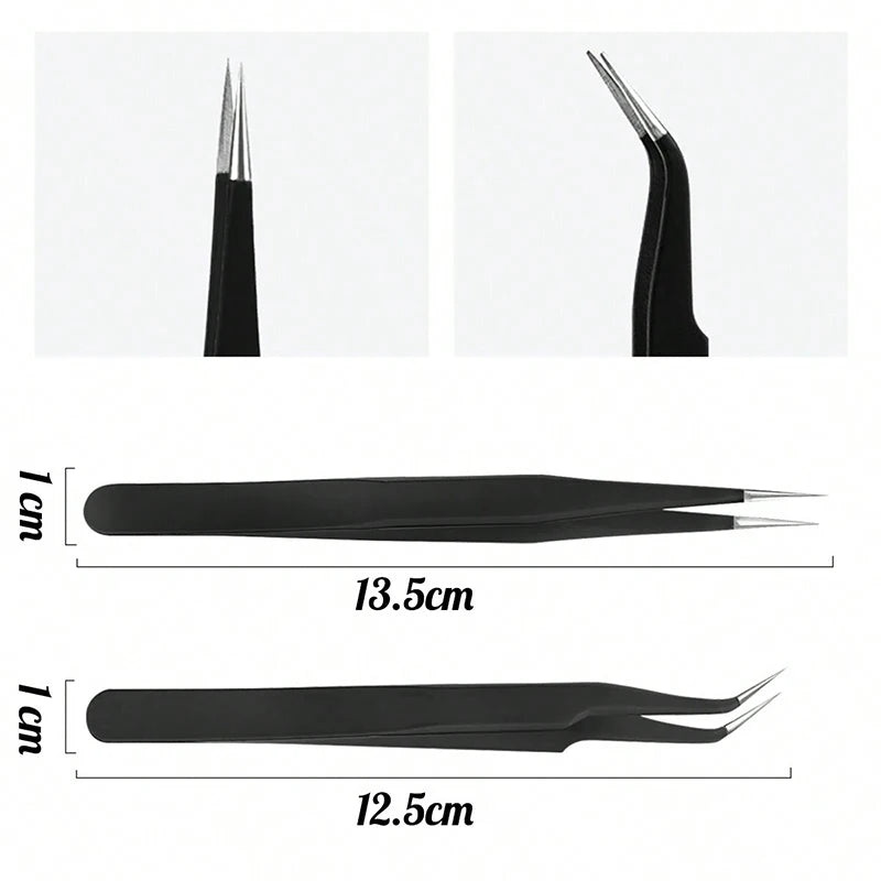 2-Pack Nail Art Tweezers – Rhinestone & Bead Picking Tools Nail Art Tweezers QXL