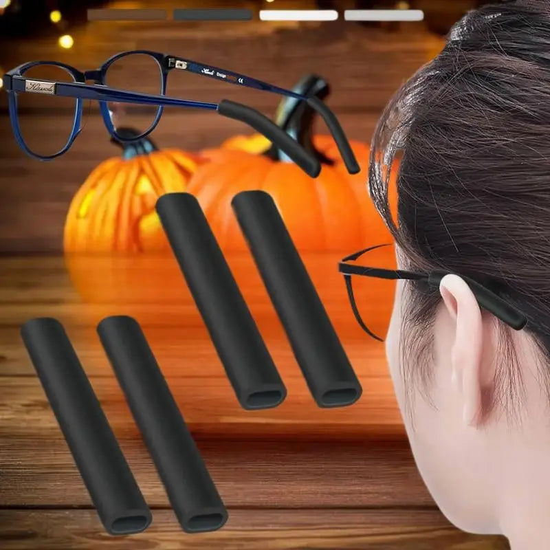 Silicone Glasses Ear Hook Anti-Slip Temple Tips – 2 Pairs Eyewear Accessories QXL
