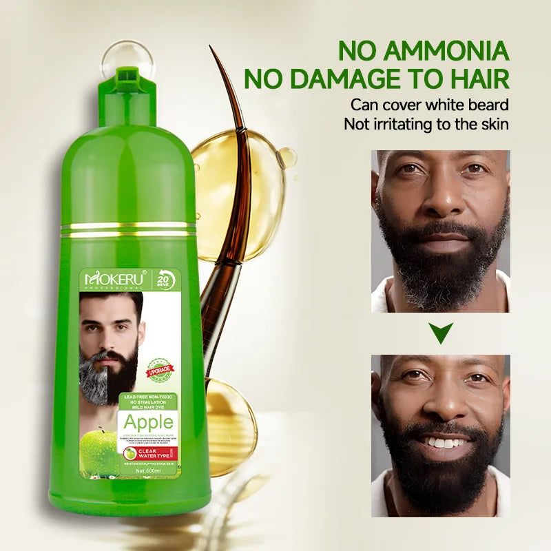 Apple Hair Color Shampoo | Ammonia-Free Black 500ml Hair Dye Shampoo QXL
