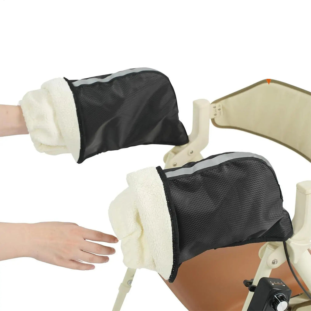 Waterproof Thermal Wheelchair Gloves | Velvet-Lined, Reflective Wheelchair Gloves QXL