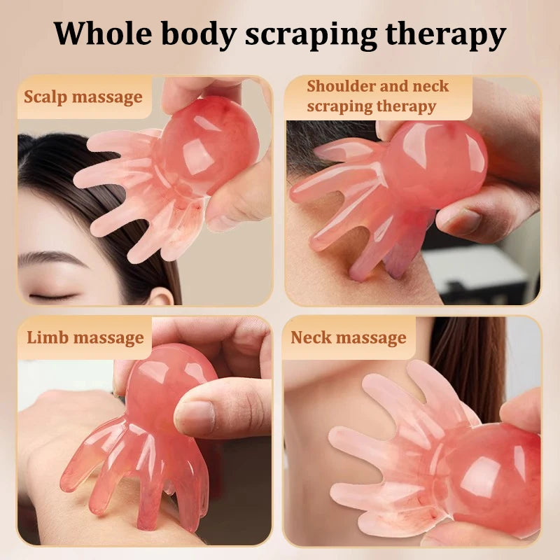 Resin Octopus Scalp Massager | Gua Sha Head Massage Comb Scalp Massager QXL