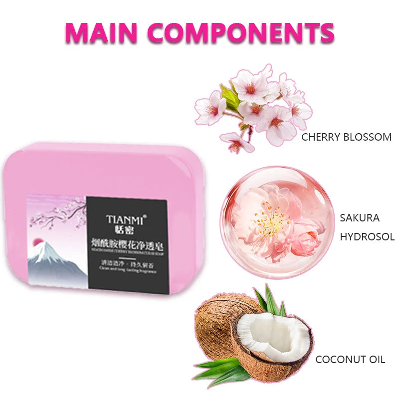 4-Pack Niacinamide Cherry Blossom Handmade Soap – All Skin Handmade Bar Soap QXL