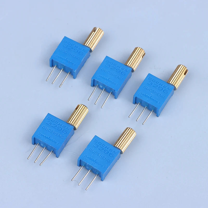 5-Pack 3296W Multi-Turn Trimmer Potentiometer 1K–1M Ohm Trimmer Potentiometer QXL
