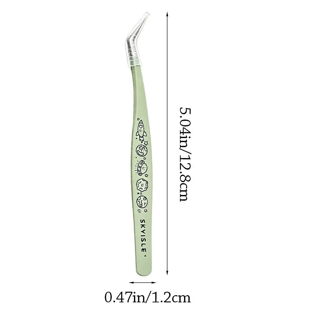 Anti-Static False Eyelash Tweezers | Curved Stainless Steel Eyelash Tweezers QXL