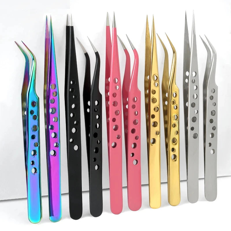 Professional Stainless Steel Eyelash Extension Tweezers Eyelash Tweezers QXL