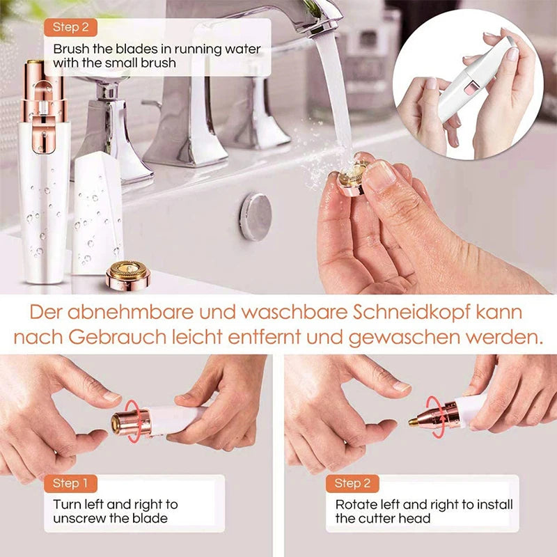 2-in-1 Electric Eyebrow Trimmer & Facial Hair Remover Women Electric Hair Trimmer QXL