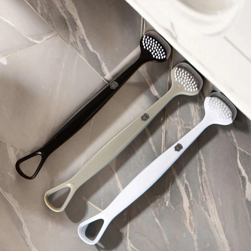Triple-Effect Tongue Scraper & Brush | Fresh Breath Tool Tongue Scraper QXL
