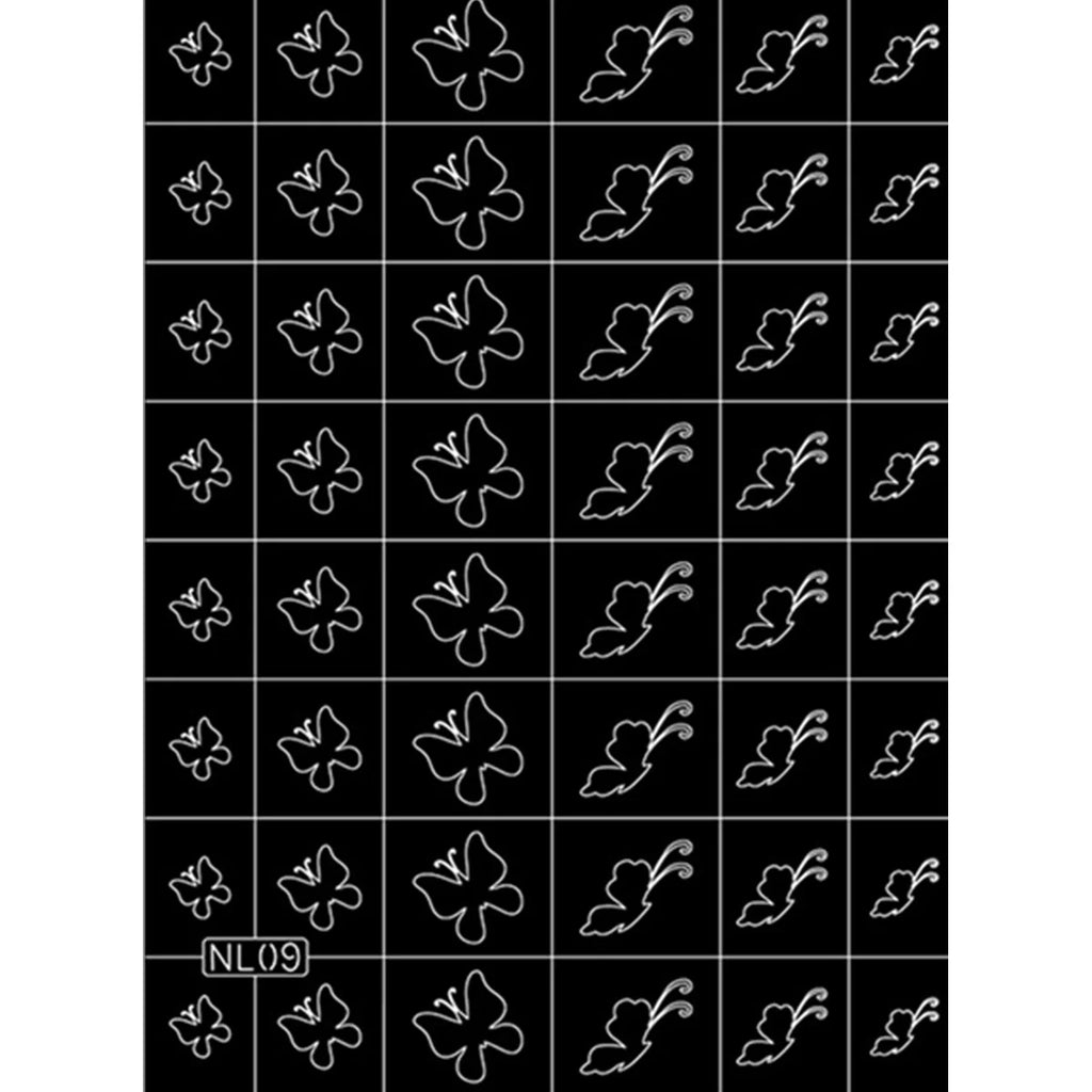2-Pack Heart & Butterfly Nail Art Airbrush Stencil Templates Nail Art Stencils QXL
