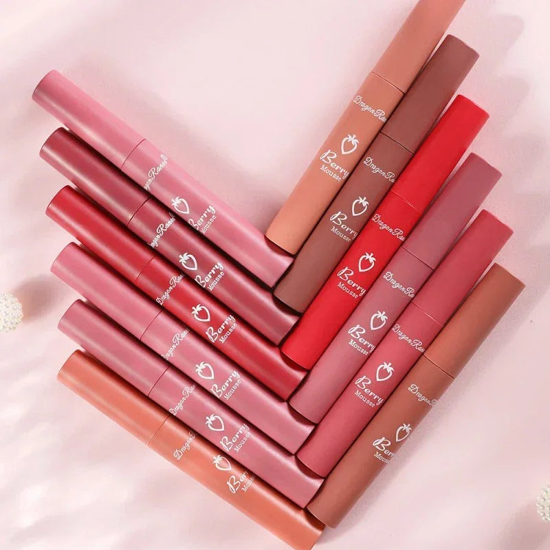Nude Matte Lip Gloss 12 Colors | Velvet Waterproof Lipstick Matte Lip Gloss QXL