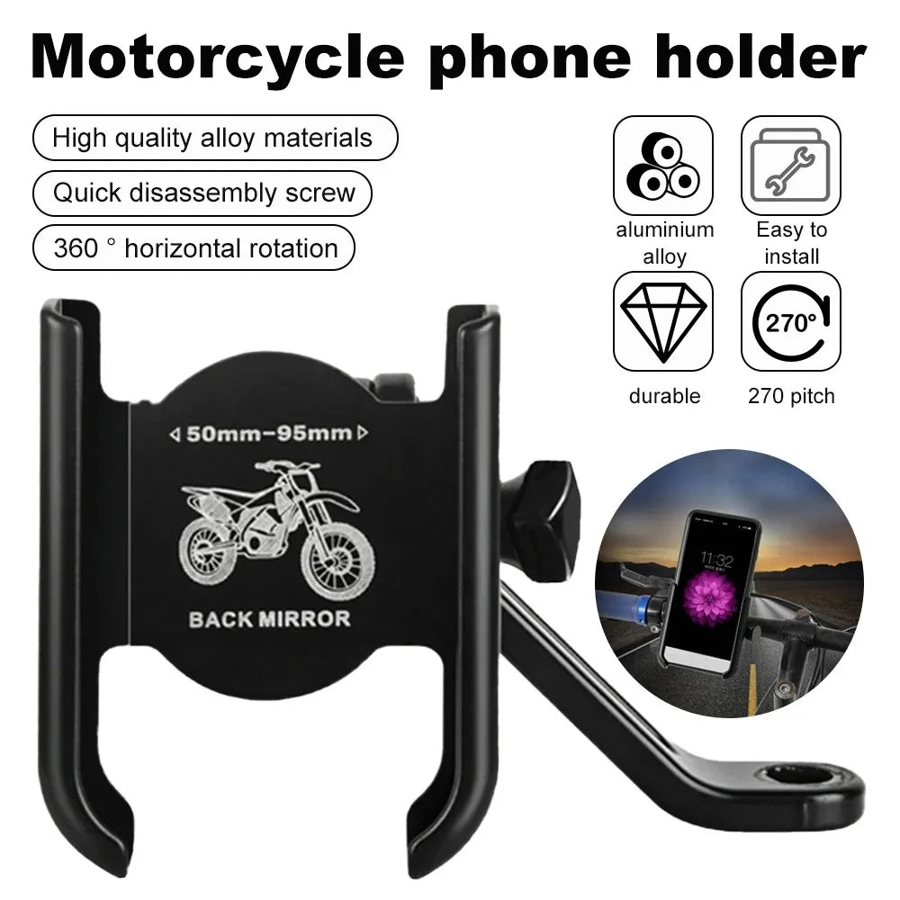Aluminum Alloy Motorcycle & Bike Phone Holder Handlebar Mount Handlebar Phone Mount QXL