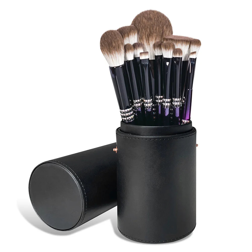 12-Piece Gradient Purple Makeup Brush Set | Pro Kit Makeup Brush Set QXL