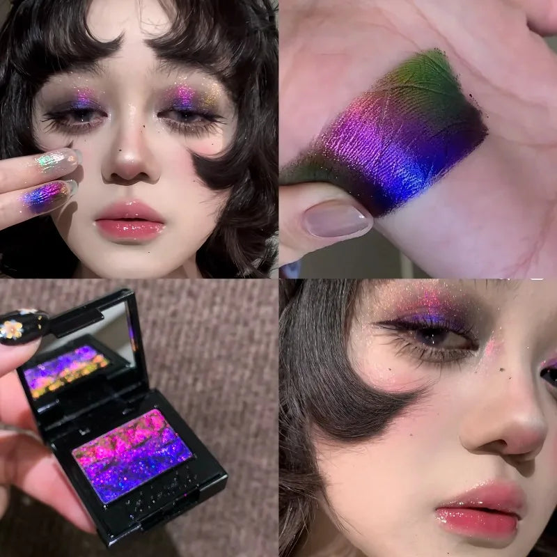 Chameleon Duochrome Shimmer Eyeshadow Highlighter Palette Eyeshadow Palette QXL