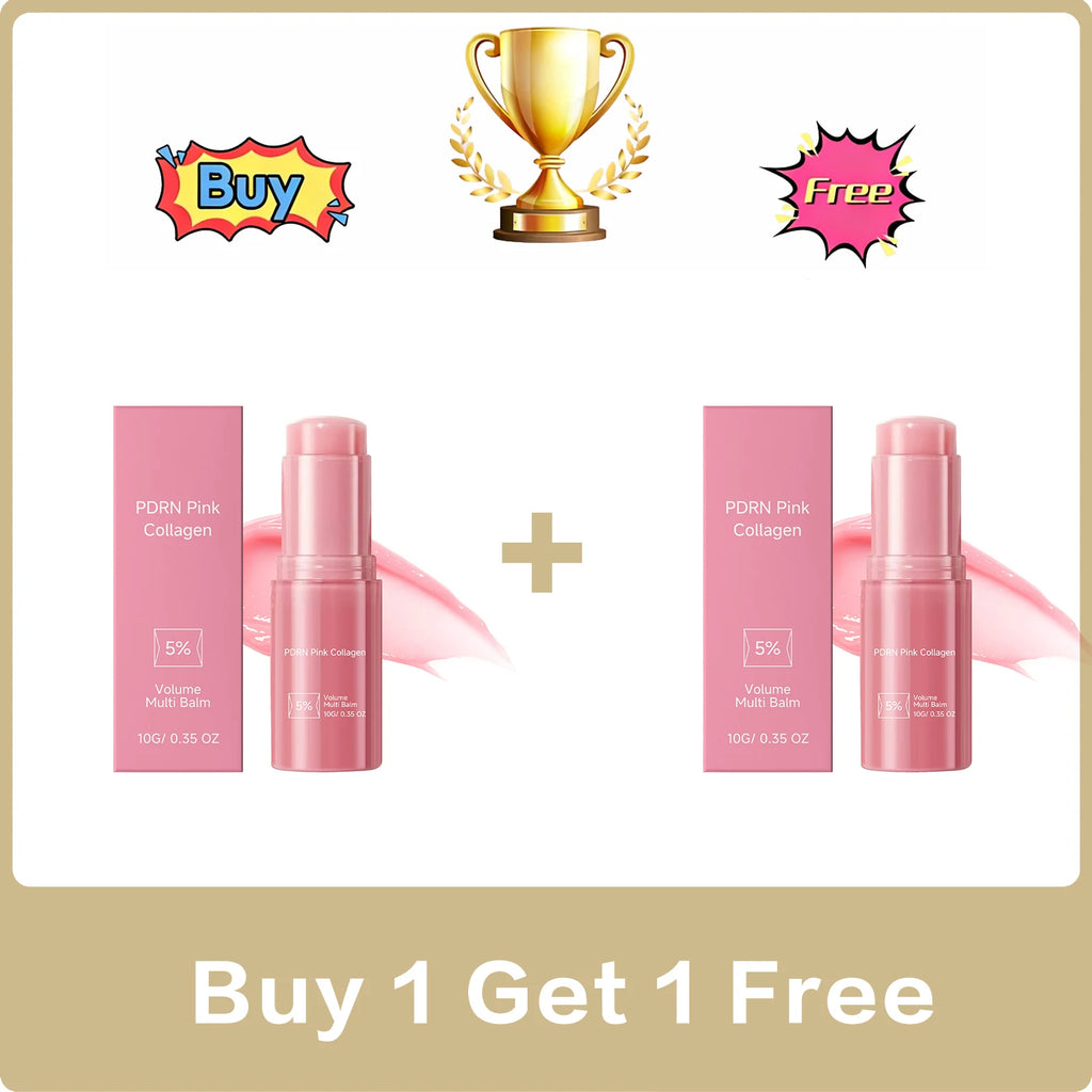 Pink Collagen Lip Balm – Hydrating & Nourishing 10g Collagen Lip Balm QXL Buy 1 Get 1 Free