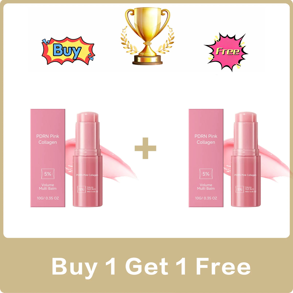Pink Collagen Lip Balm – Hydrating & Nourishing 10g Collagen Lip Balm QXL Buy 1 Get 1 Free
