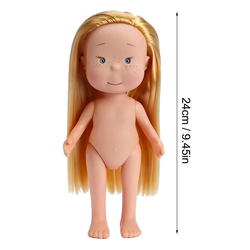 24cm Freckle Makeup Doll | Movable Joints DIY Dress-Up Fashion Doll QXL