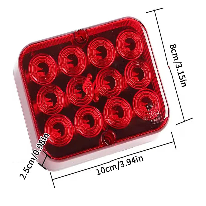 12 LED Rear Fog Tail Light 12V 24V Waterproof Truck Trailer LED Tail Light QXL