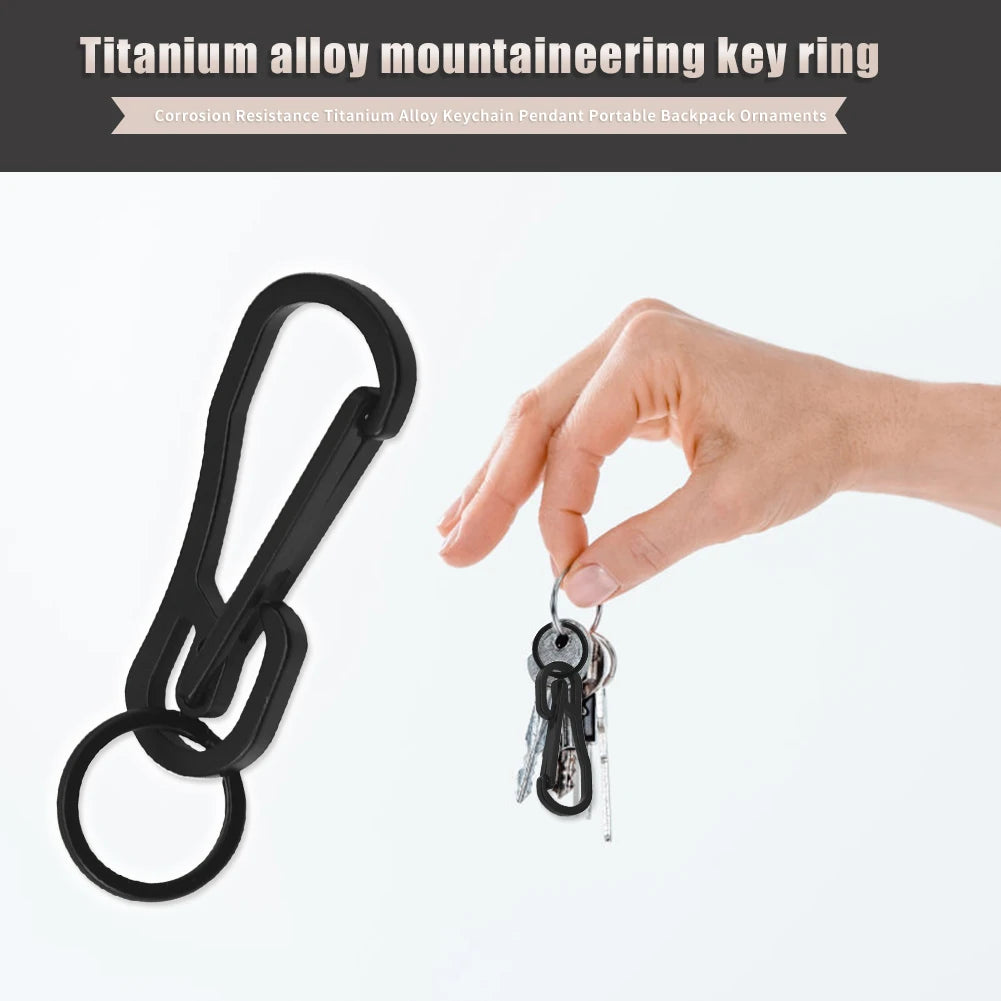 Titanium Steel Carabiner Keychain Clip | Outdoor Key Ring Carabiner Keychain Clip QXL