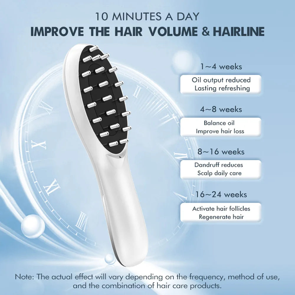 EMS Microcurrent Scalp Massager Comb | Red Light Hair Care Scalp Massager Comb QXL