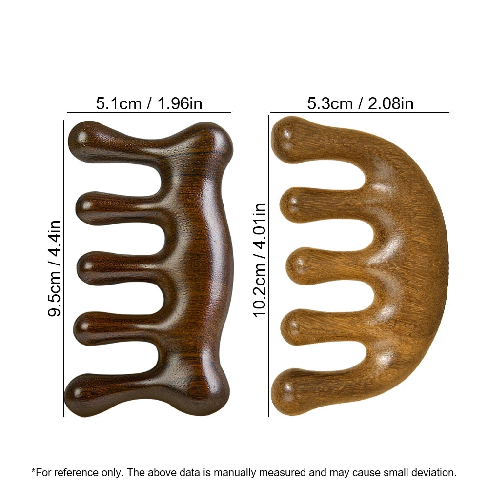 Sandalwood Wide Tooth Comb & Scalp Massager | Wooden Comb Wooden Hair Comb QXL