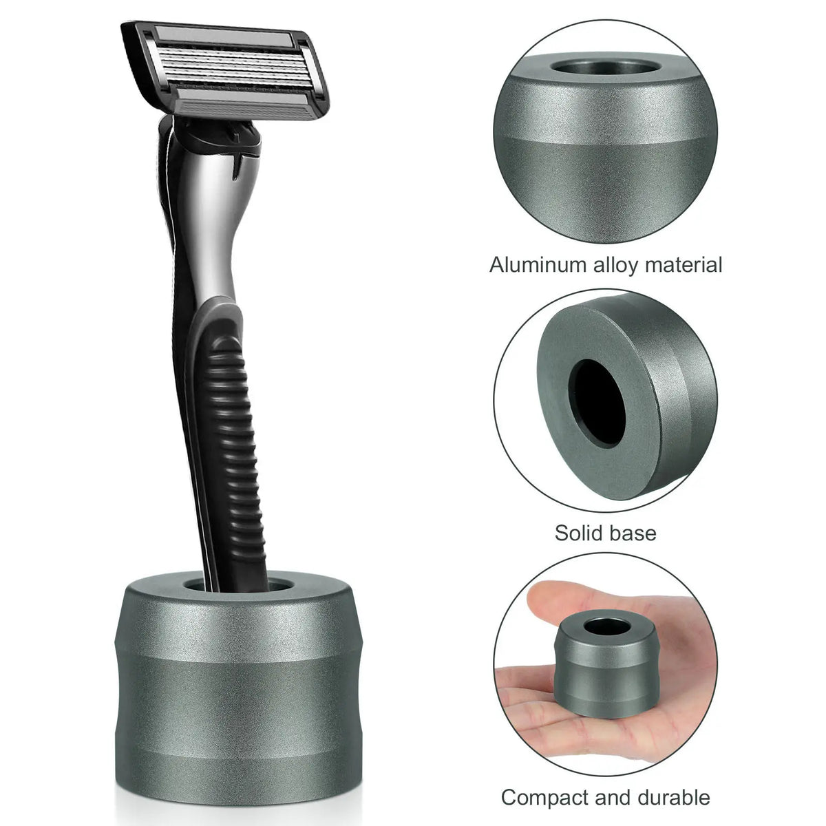 Aluminum Alloy Razor Stand & Non-Slip Shaver Holder Razor Stand QXL