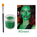 10g Face & Body Oil Paint Cream with Brush | Halloween Cosplay Face & Body Paint QXL 2pcs Green