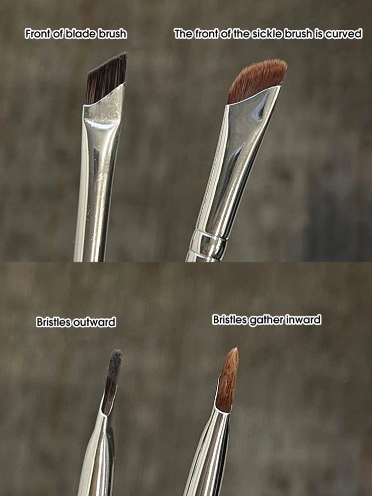 GECOMO Sickle Eyeliner & Eyebrow Brush | Bevel Knife Edge Eye Makeup Brush QXL