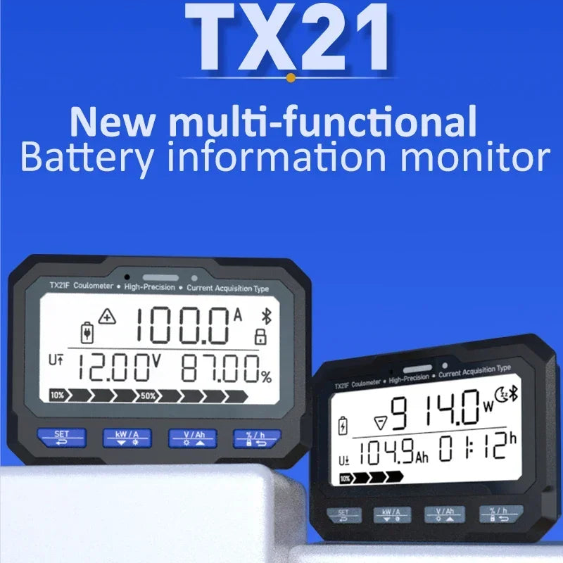 TX21 Battery Coulometer 50A/100A/350A LiFePO4 Power Meter Battery Capacity Meter QXL