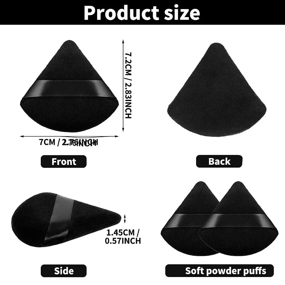 Washable Triangle Velvet Powder Puff | Pure Cotton Face Sponge Makeup Powder Puff QXL