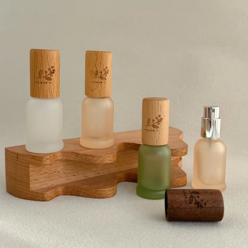 9ml Glass Perfume Atomizer & Roll-On Bottle | Wood Lid Perfume Atomizer Bottle QXL