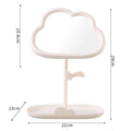 Cloud-Shaped Vanity Mirror with Storage Tray | Desktop Makeup Vanity Mirror QXL White