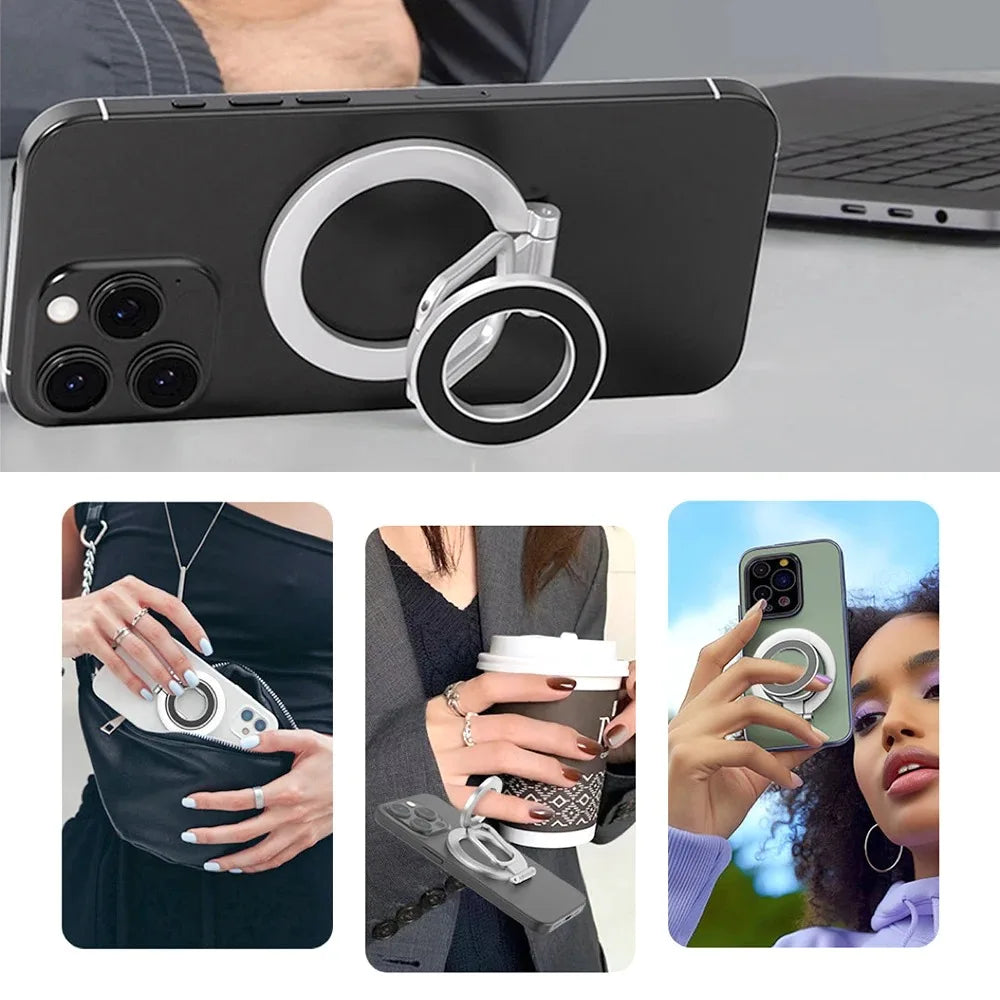 Dual Magnetic Phone Ring Grip Kickstand – iPhone & Samsung Phone Ring Stand QXL