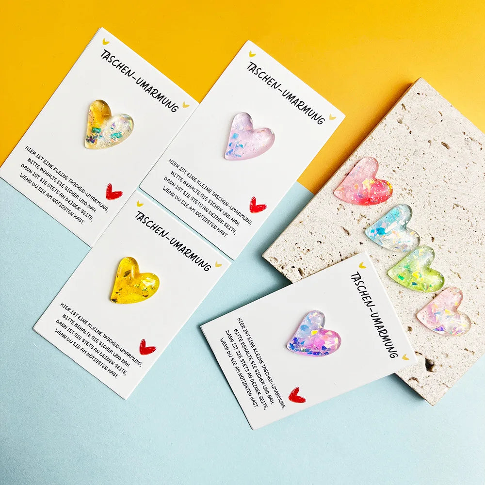 Heart Pocket Hug Tokens with Encouragement Cards | 8–40 Pack Party Favour Token QXL