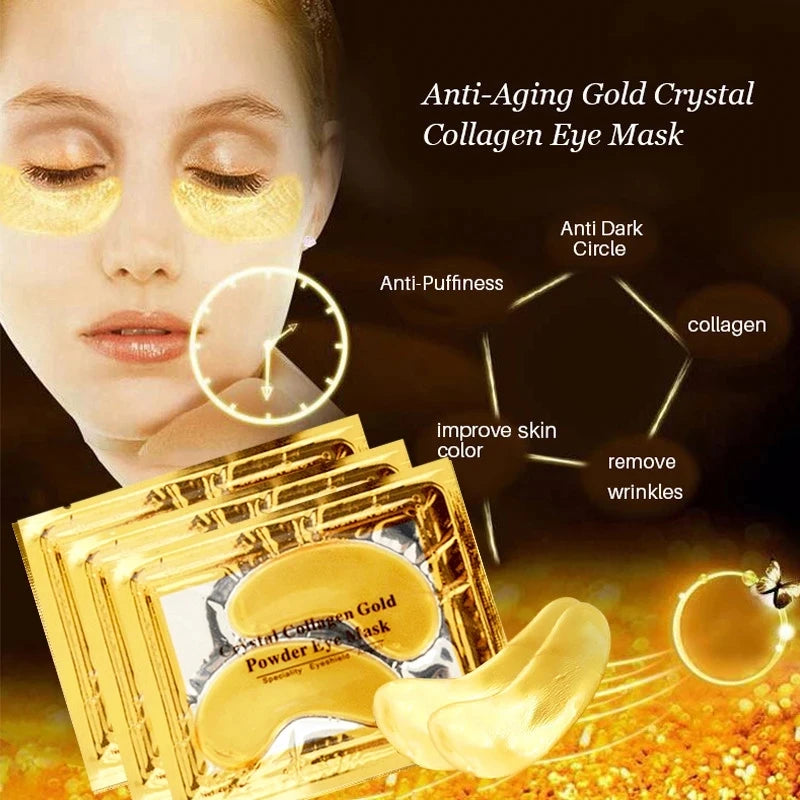 SADOER Crystal Collagen Gold Eye Masks 50–100 Pcs Collagen Eye Mask QXL