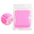 100-Pack Disposable Micro Brushes for Eyelash Extensions Lash Extension Brushes QXL M94 Pink 100PCS