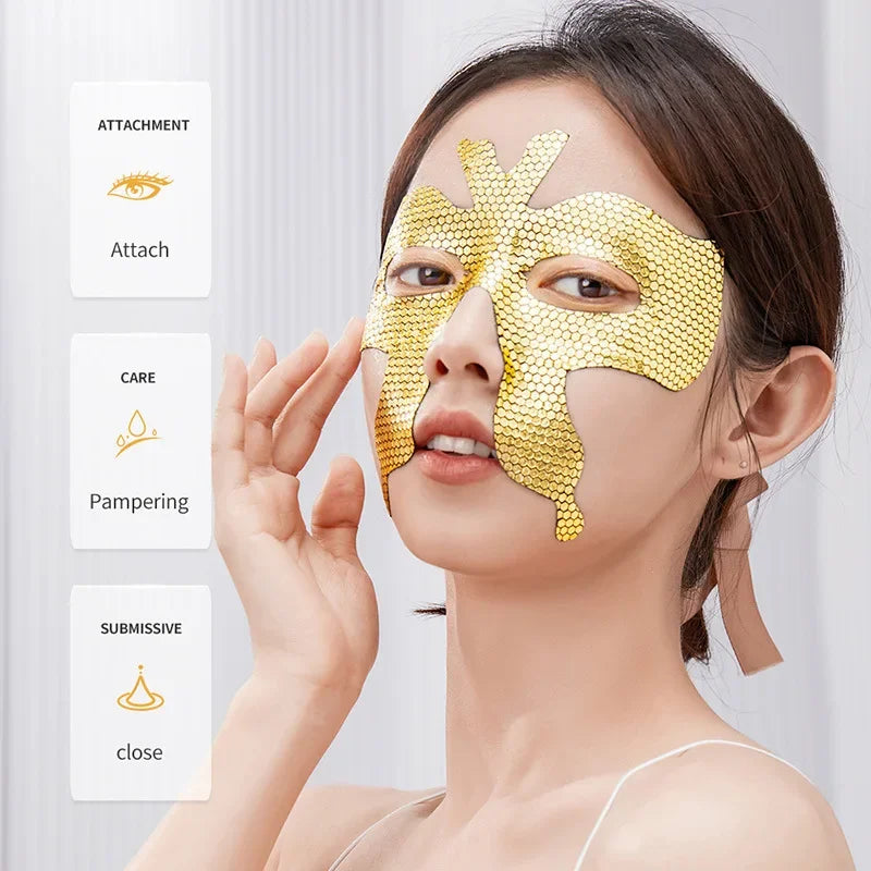 SADOER Peptide Golden Collagen Eye Masks 10 Pairs | Firming Collagen Eye Mask QXL