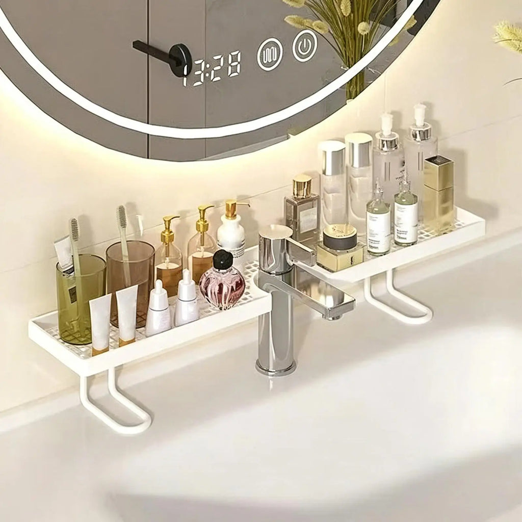 No-Drill Bathroom Sink Shelf | Countertop Organizer Bathroom Sink Organizer QXL