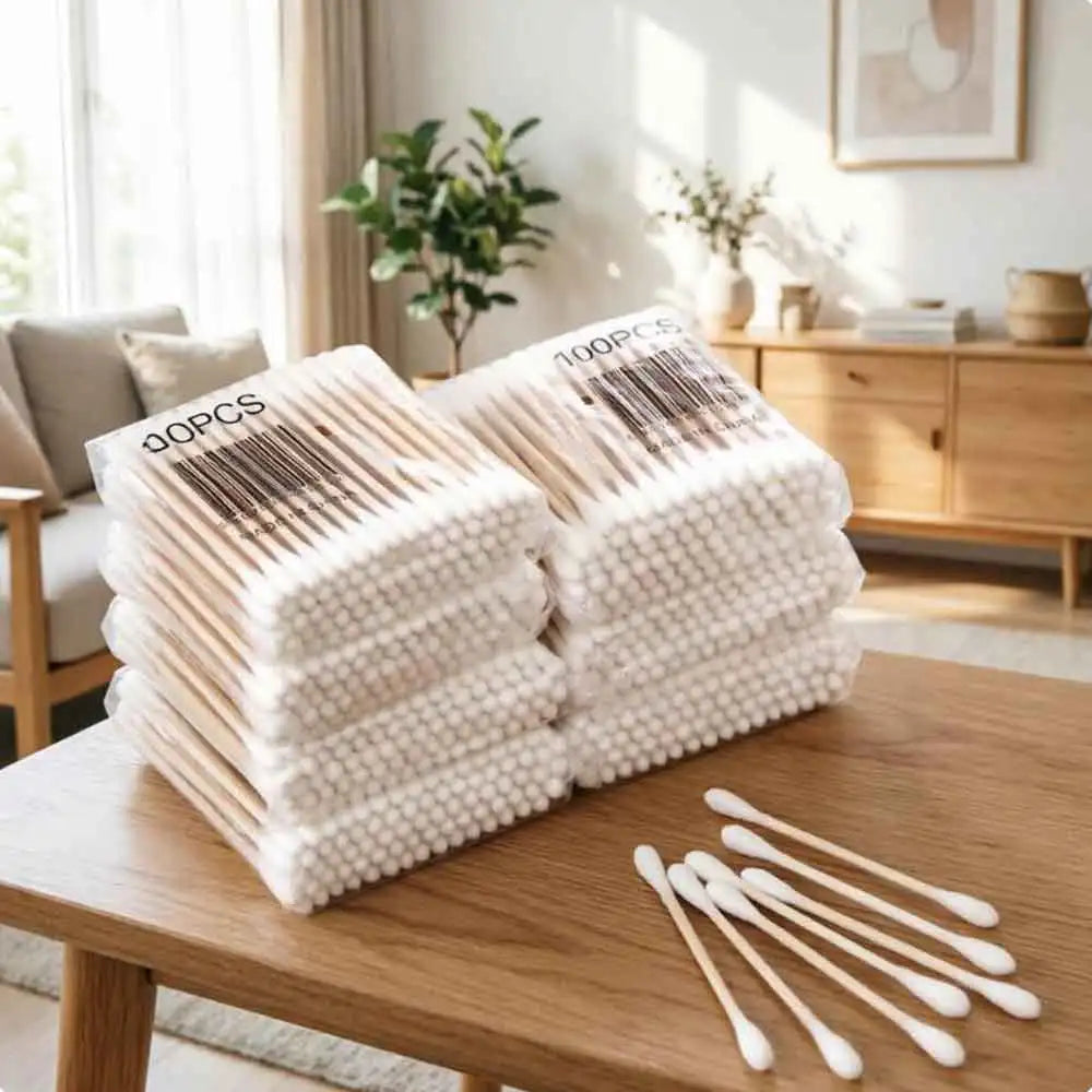 100-Pack Baby Cotton Swabs | 3 Shapes, BPA-Free & Biodegradable Baby Cotton Swabs QXL